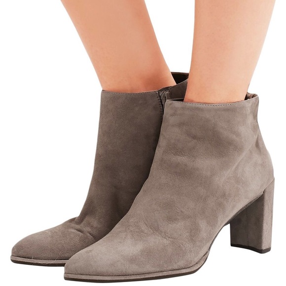 STUART WEITZMAN Lofty Suede Ankle Boots/Heels Gray Size 6M - Picture 1 of 14